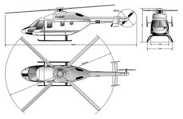 Чертеж общего вида вертолета Light Utility Helicopter